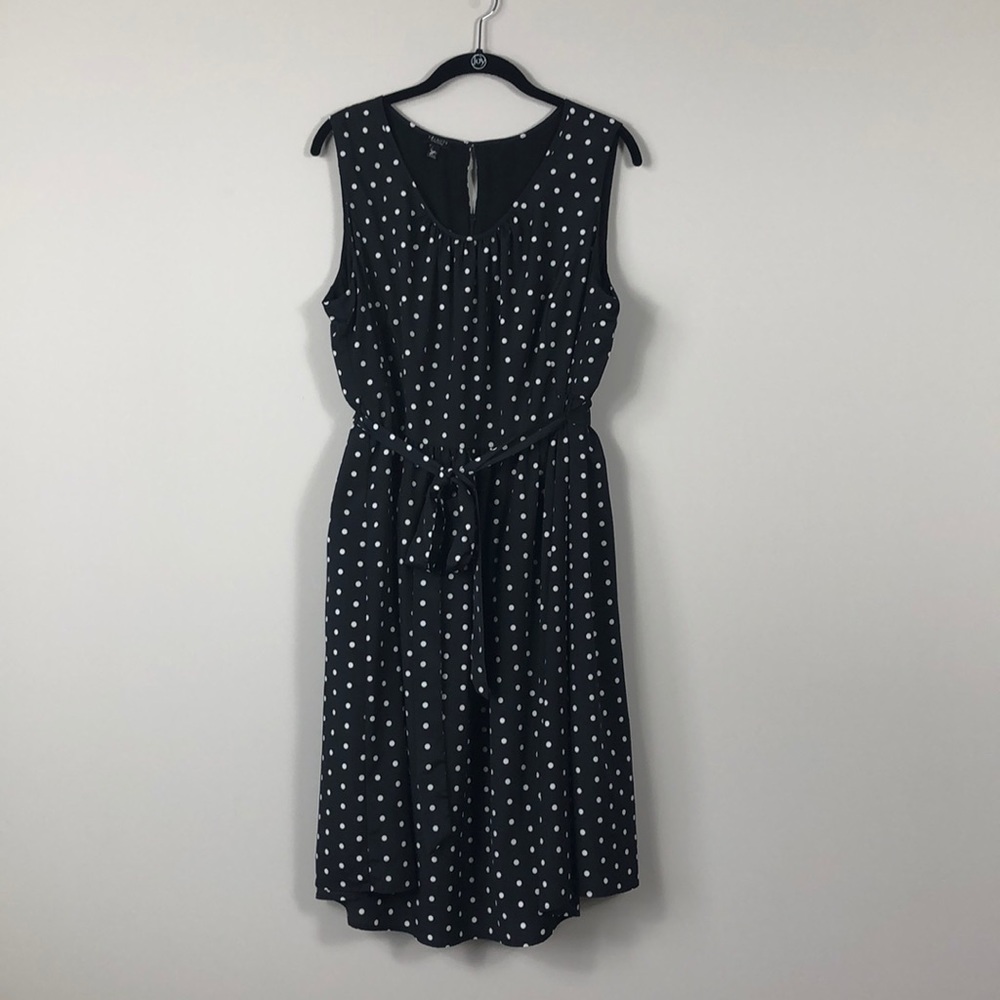 Talbots Black & White Polka Dot Fit & Flare Dress